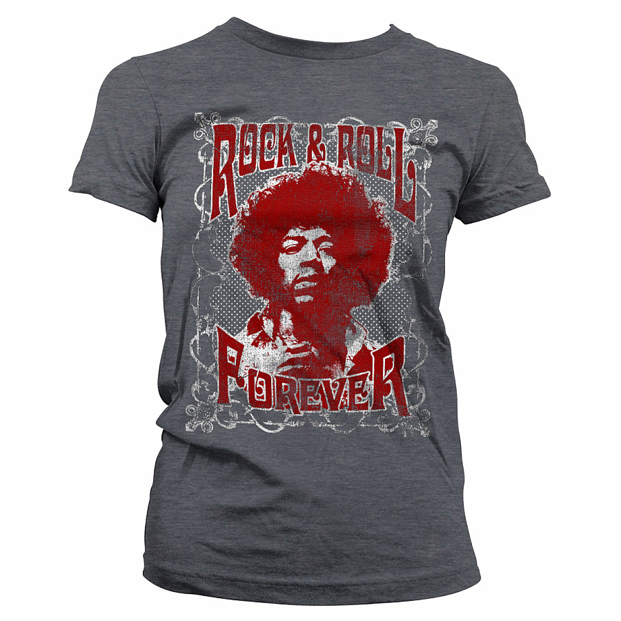 Jimi Hendrix tričko, Rock &#039;n Roll Forever Light Grey, dámské, velikost L