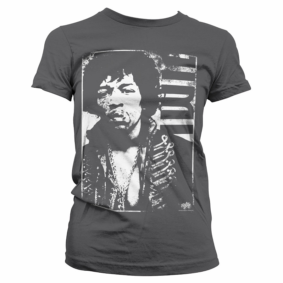 Jimi Hendrix tričko, Distressed Dark Grey, dámské, velikost L