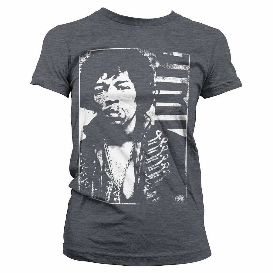 Jimi Hendrix tričko, Distressed Light Grey, dámské, velikost M