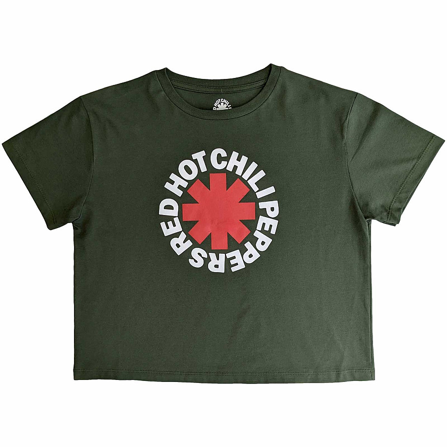 Red Hot Chili Peppers crop tričko, Classic Asterisk Green, dámské, velikost S