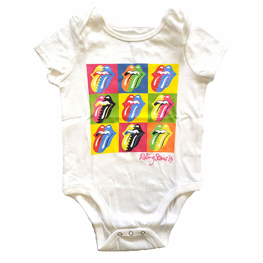Rolling Stones kojenecké body tričko, Two-Tone Tongues, dětské, velikost S velikost S (0-3 měsíc)