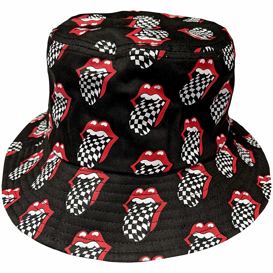 Rolling Stones klobouk, Checker Tongue Pattern Charcoal Grey, unisex, velikost XL velikost L/XL 61 cm