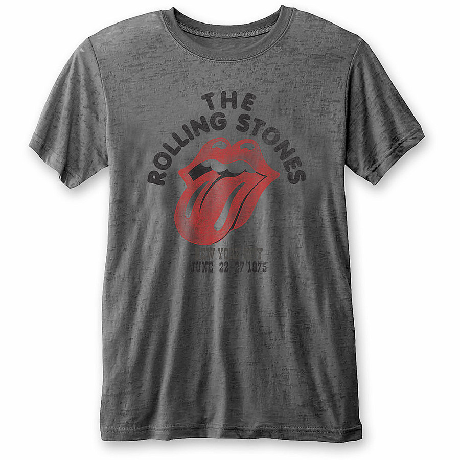Rolling Stones tričko, New York City 75 Burn Out Grey, pánské, velikost M