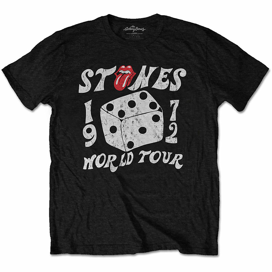 Rolling Stones tričko, Dice Tour &#039;72 Eco-Tee Black, pánské, velikost L
