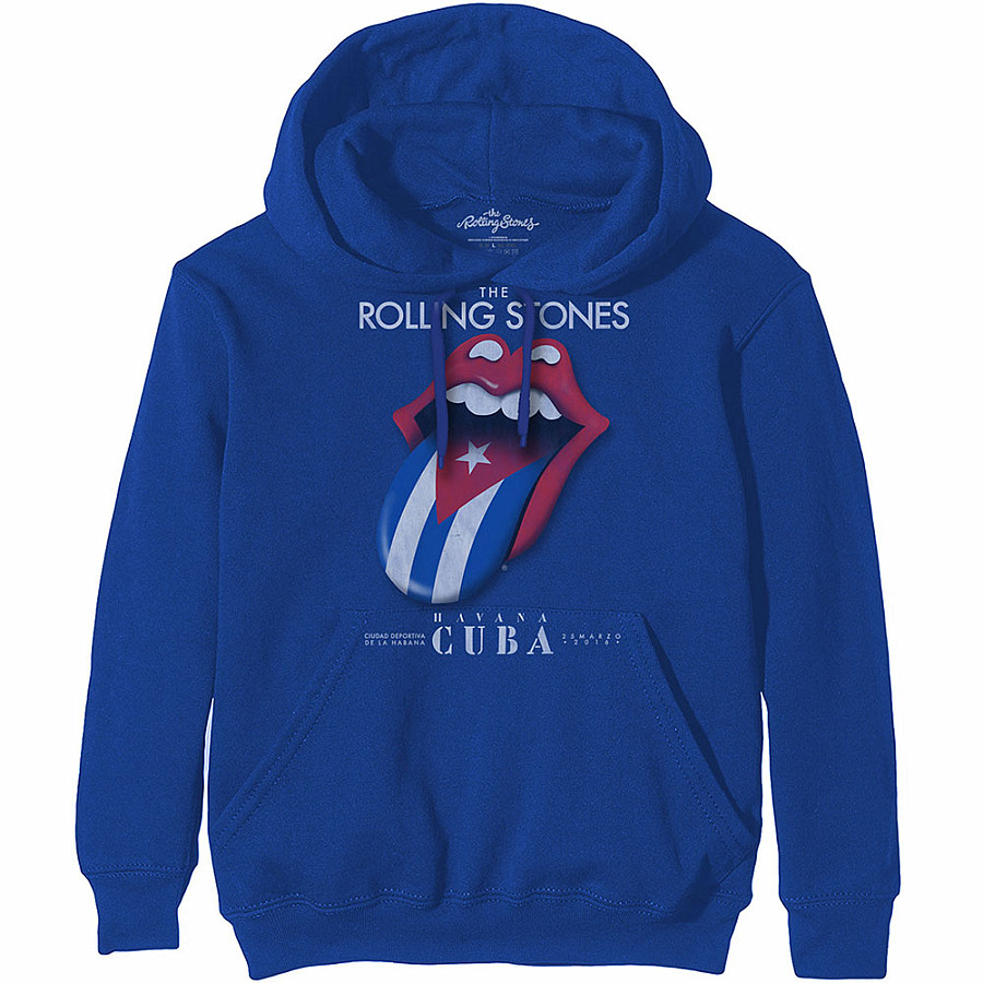 Rolling Stones mikina, Havana Cuba Hoodie Blue, pánská, velikost XL