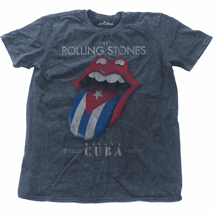Rolling Stones tričko, Havana Cuba Snow Wash Denim, pánské, velikost M