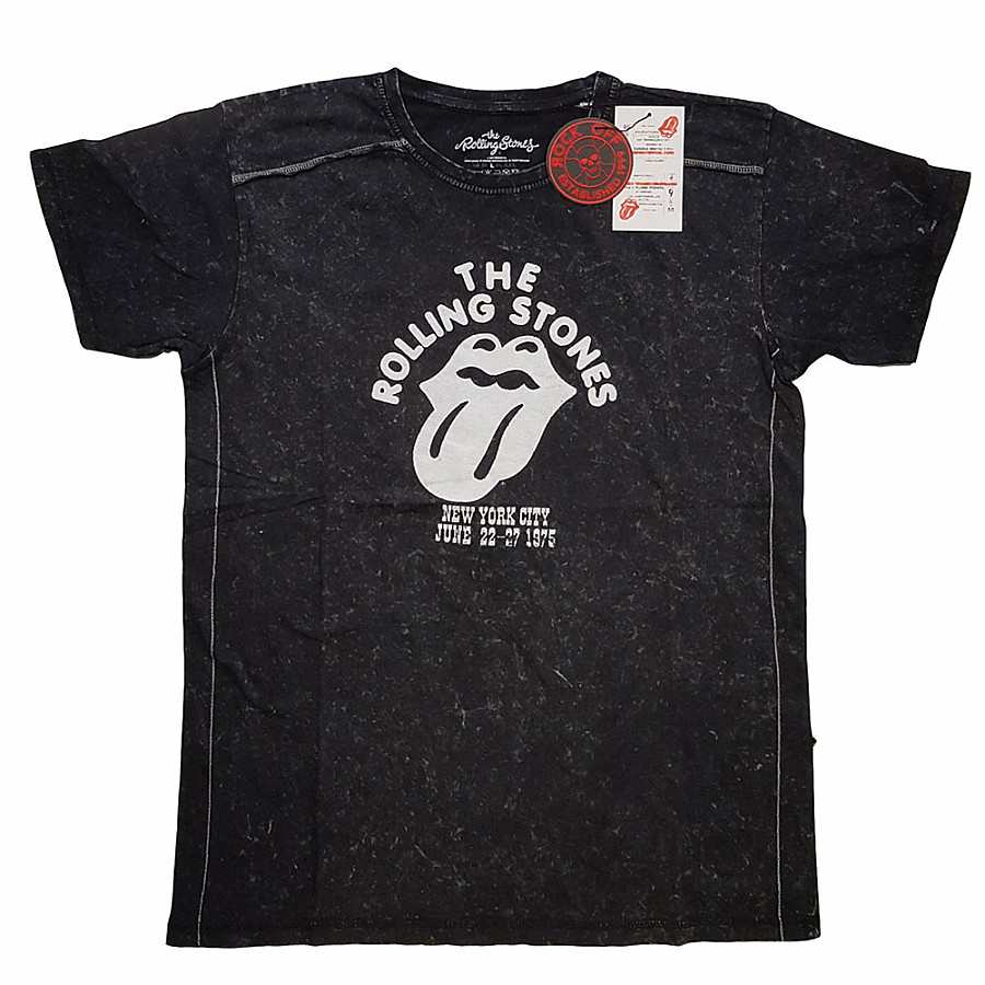 Rolling Stones tričko, NYC &#039;75 Snow Washed Black, pánské, velikost S