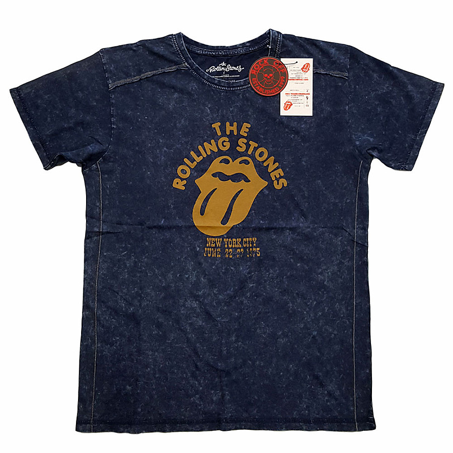 Rolling Stones tričko, NYC &#039;75 Snow Washed Blue, pánské, velikost S