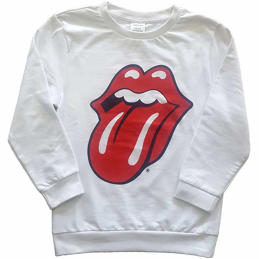 Rolling Stones mikina, Classic Tongue White, dětská, velikost M velikost M věk (7-8 let)