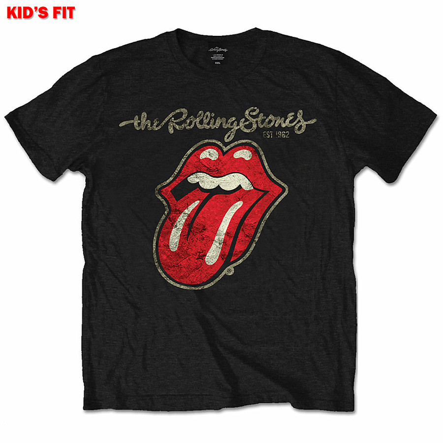Rolling Stones tričko, Plastered Tongue Black, dětské, velikost M velikost M (7-8 let)