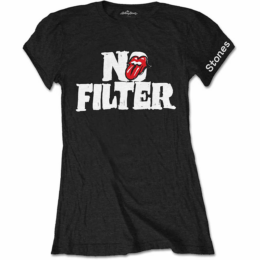 Rolling Stones tričko, No Filter Header Logo Black, dámské, velikost S