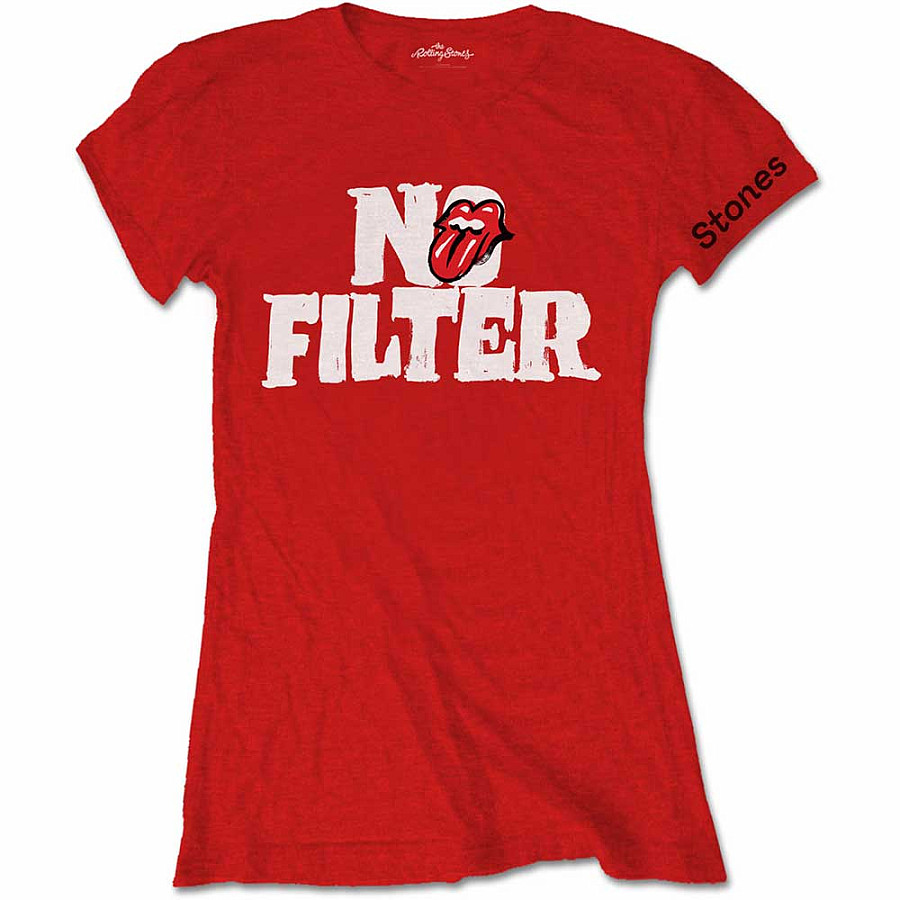 Rolling Stones tričko, No Filter Header Logo Red, dámské, velikost L