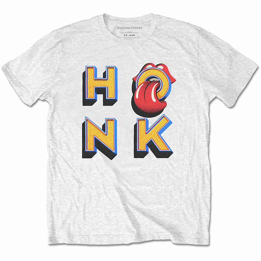 Rolling Stones tričko, Honk Letters White, pánské, velikost XL