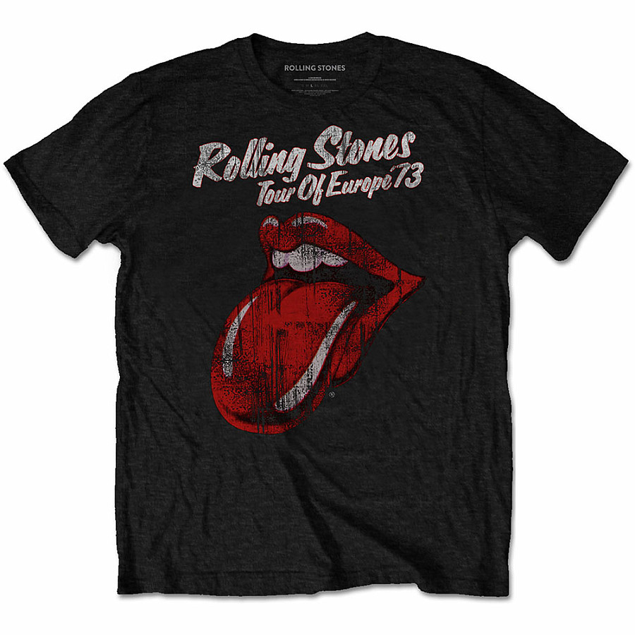 Rolling Stones tričko, 73 Tour Black, pánské, velikost XXL