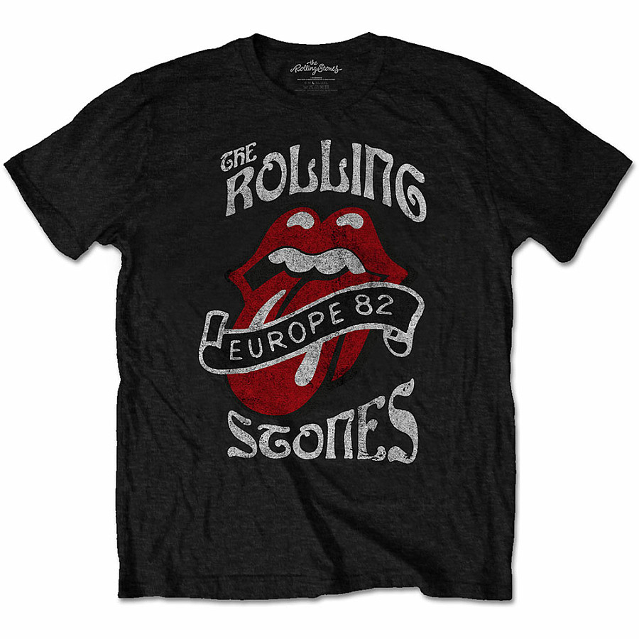Rolling Stones tričko, Europe ´82 Tour Black, pánské, velikost XL