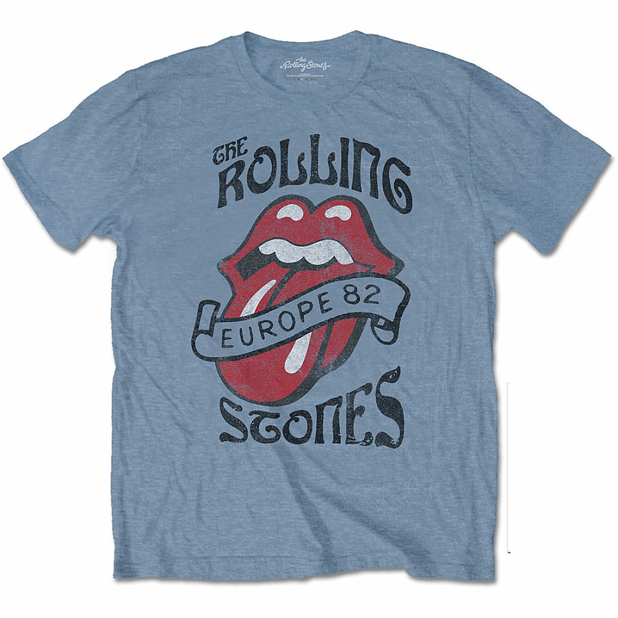 Rolling Stones tričko, Europe &#039;82 Tour Blue, pánské, velikost XL