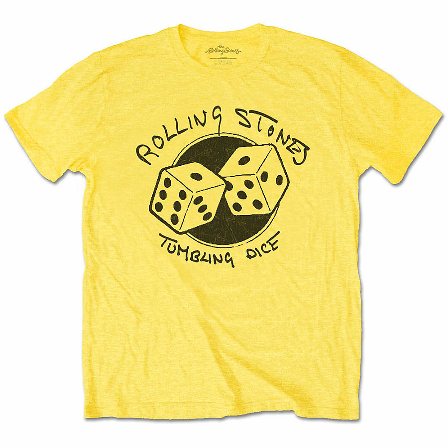 Rolling Stones tričko, Tumbling Dice Yellow, pánské, velikost L