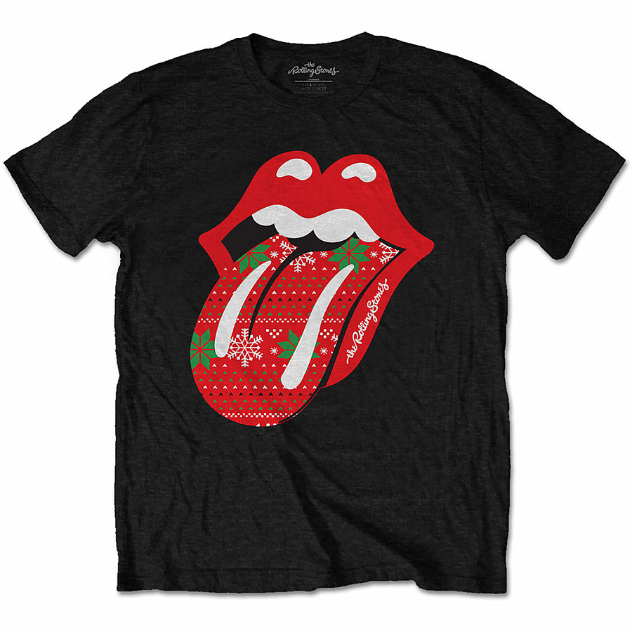 Rolling Stones tričko, Christmas Tongue Black, pánské, velikost XL
