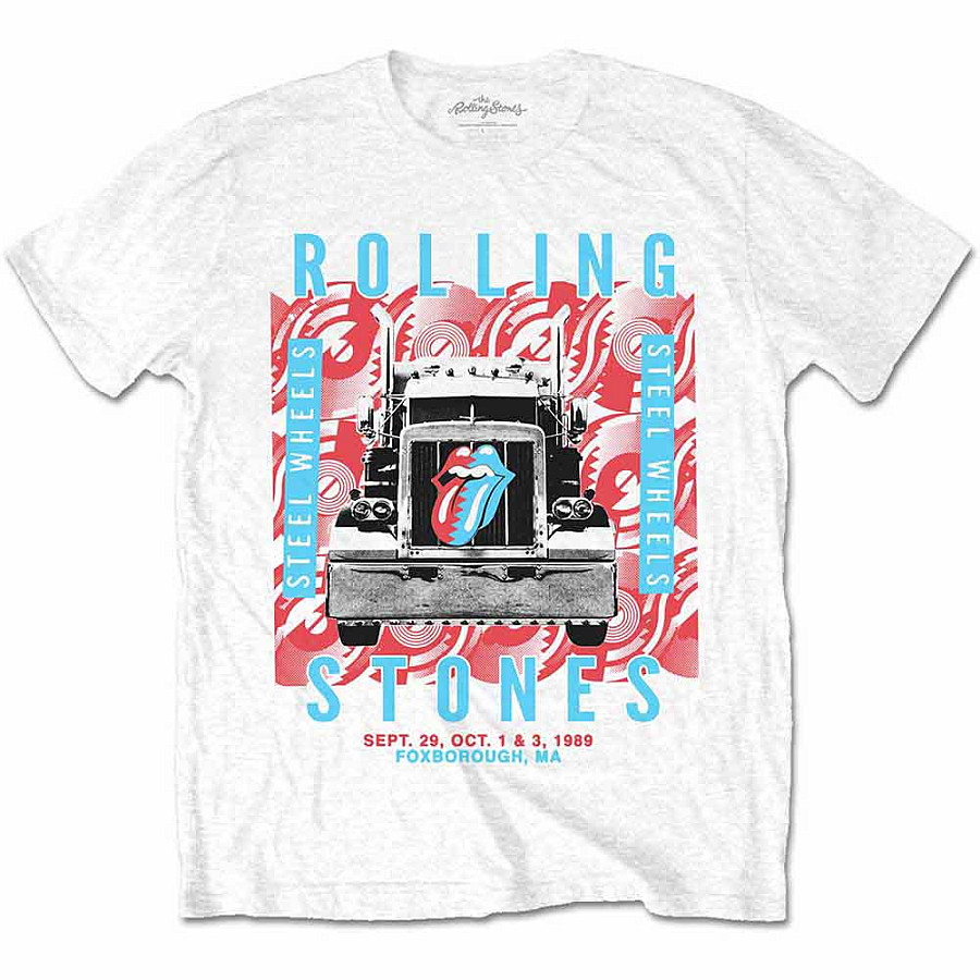 Rolling Stones tričko, Steel Wheels White, pánské, velikost L