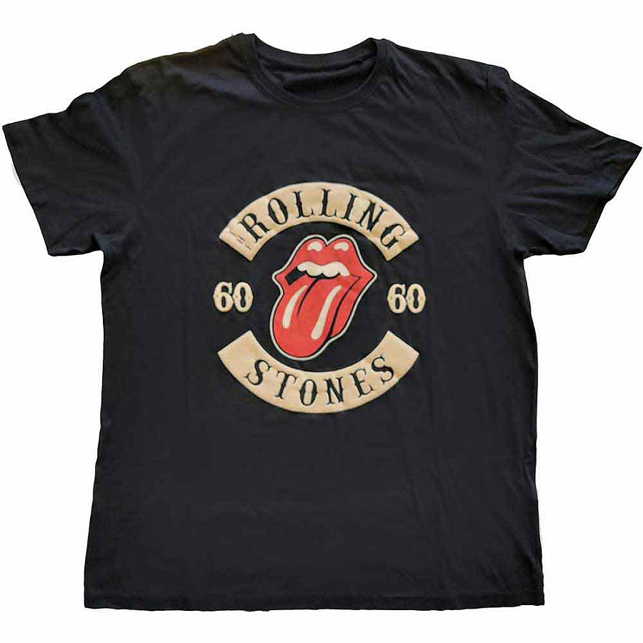 Rolling Stones tričko, Sixty Biker Tongue Black, pánské, velikost L