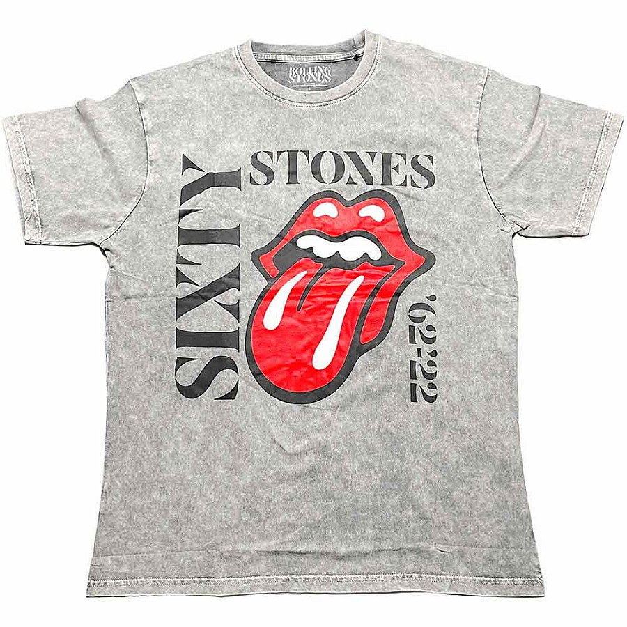 Rolling Stones tričko, Sixty Vertical Dye Wash Grey, pánské, velikost L