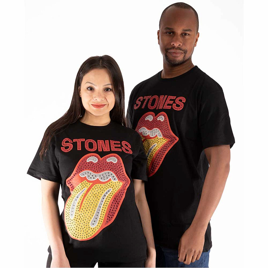 Rolling Stones tričko, Dia Tongue Diamante Black, pánské, velikost XXL