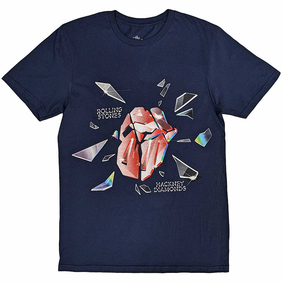 Rolling Stones tričko, Hackney Diamonds Explosion Navy Blue, pánské, velikost M