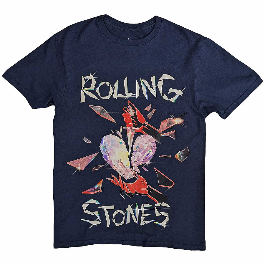 Rolling Stones tričko, Hackney Diamonds Heart Navy Blue, pánské, velikost XL