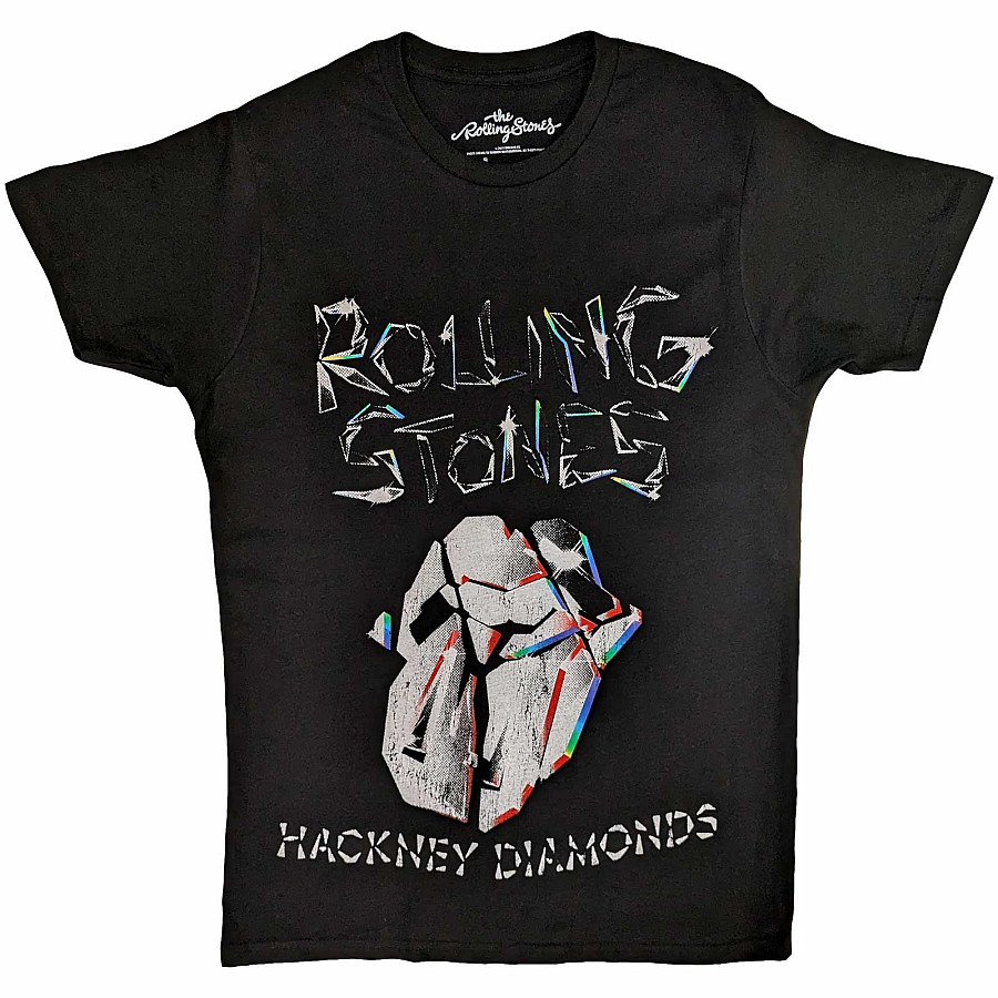 Rolling Stones tričko, Hackney Diamonds Faded Logo Black, pánské, velikost L