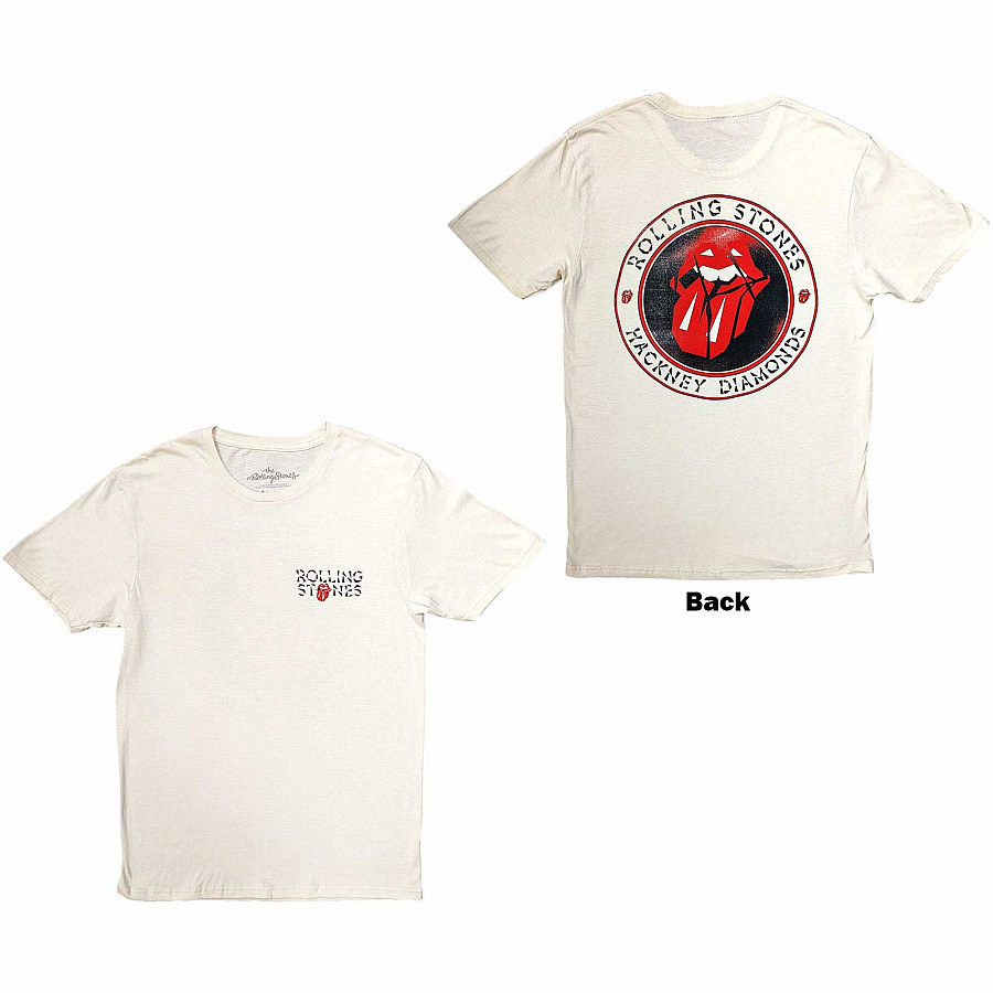 Rolling Stones tričko, Hackney Diamonds Circle Label BP Natural, pánské, velikost XL
