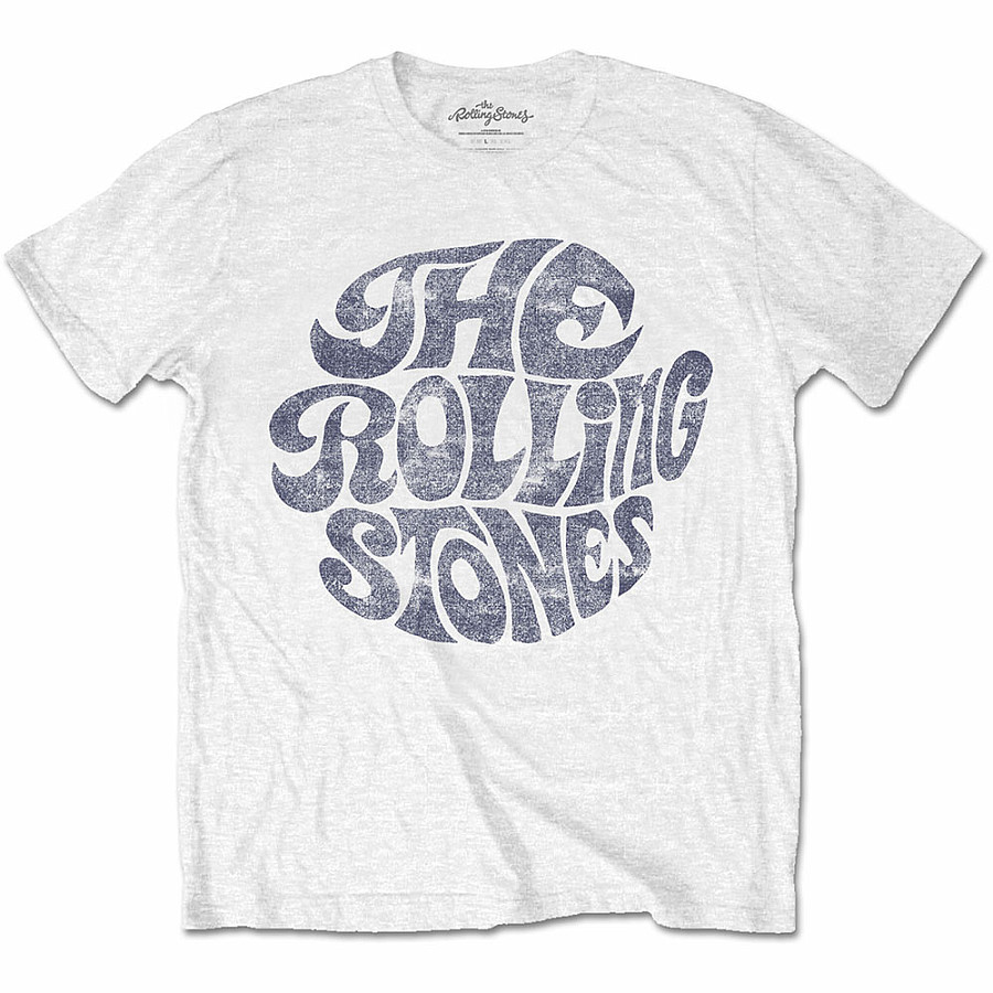 Rolling Stones tričko, Vintage 70s Logo White, pánské, velikost S