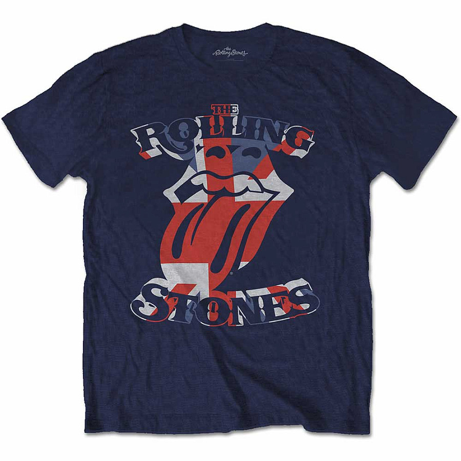 Rolling Stones tričko, British Flag Tongue Navy, pánské, velikost M
