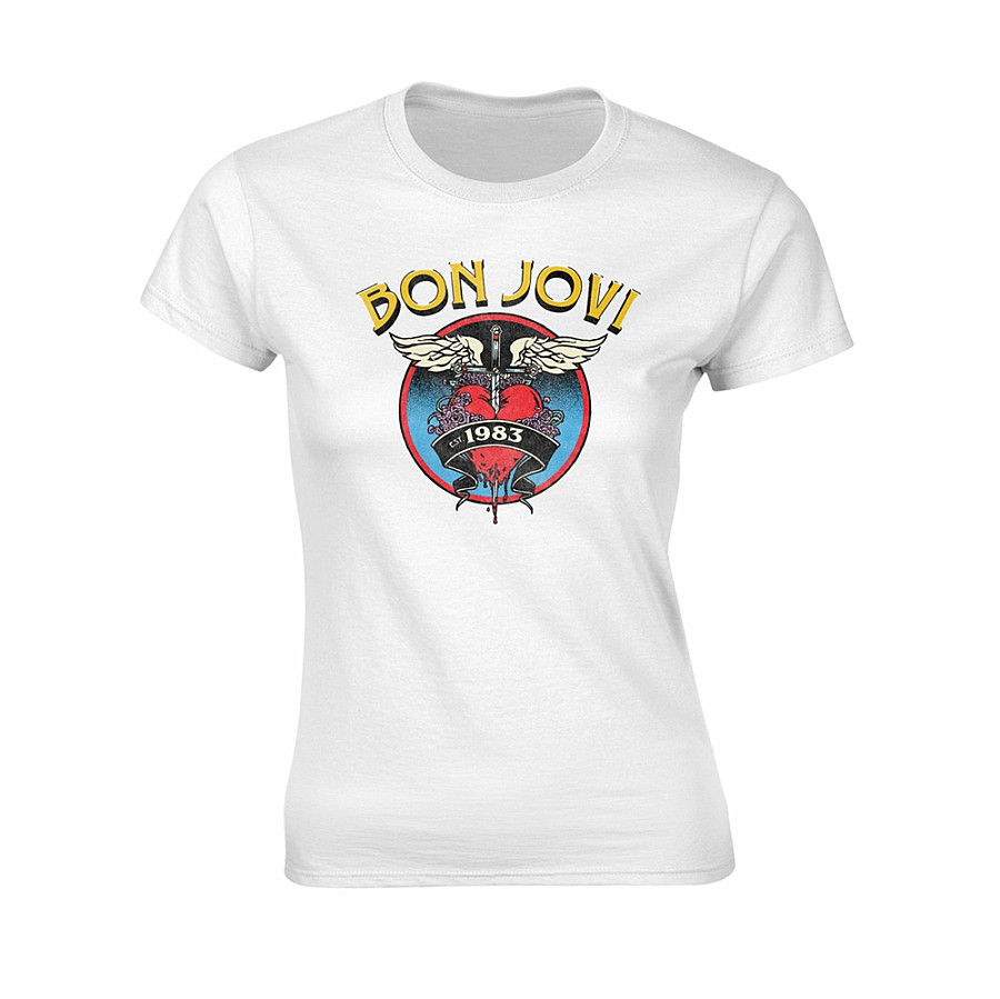 Bon Jovi tričko, Heart ´83 Girly White, dámské, velikost XL