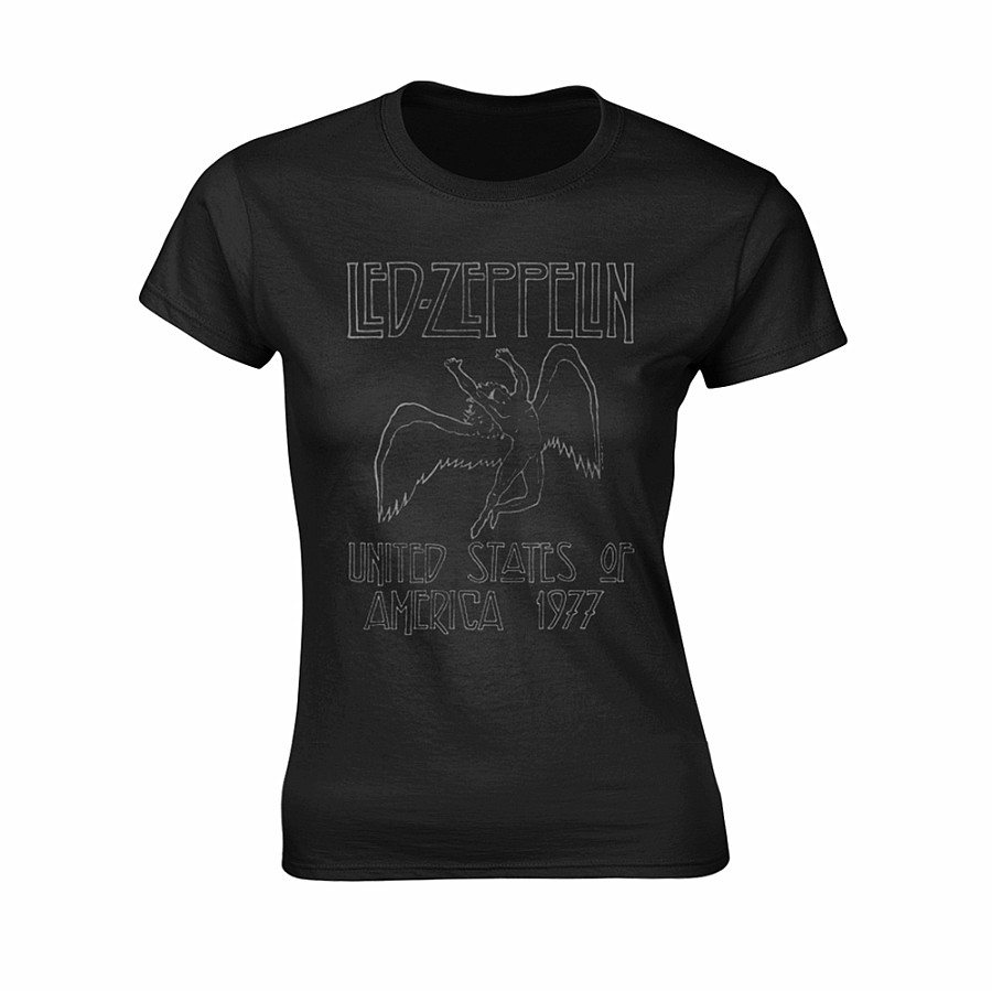 Led Zeppelin tričko, USA 1977 Girly Black, dámské, velikost M