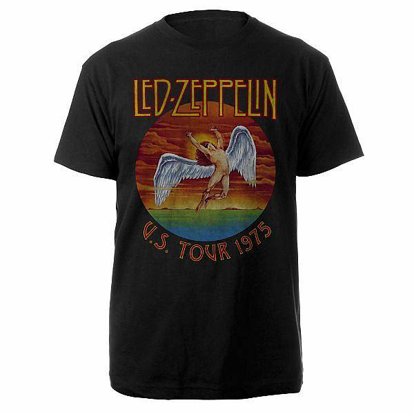 Led Zeppelin tričko, USA Tour 1975 Black, pánské, velikost XXL