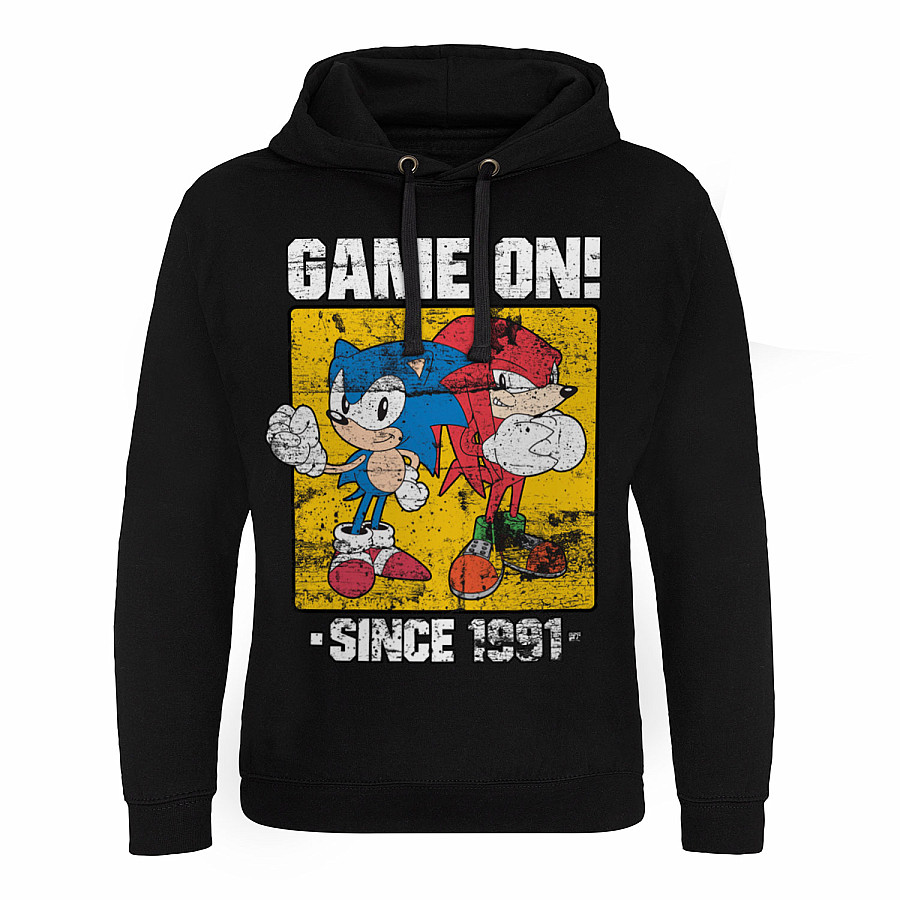 Sonic The Hedgehog mikina, Game On Since 1991 Epic Hoodie Black, pánská, velikost S