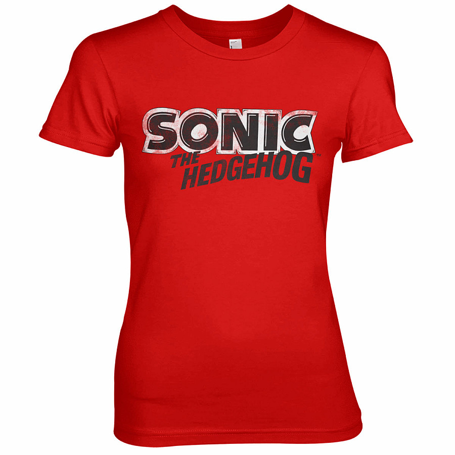 Sonic The Hedgehog tričko, Classic Logo Girly Red, dámské, velikost M