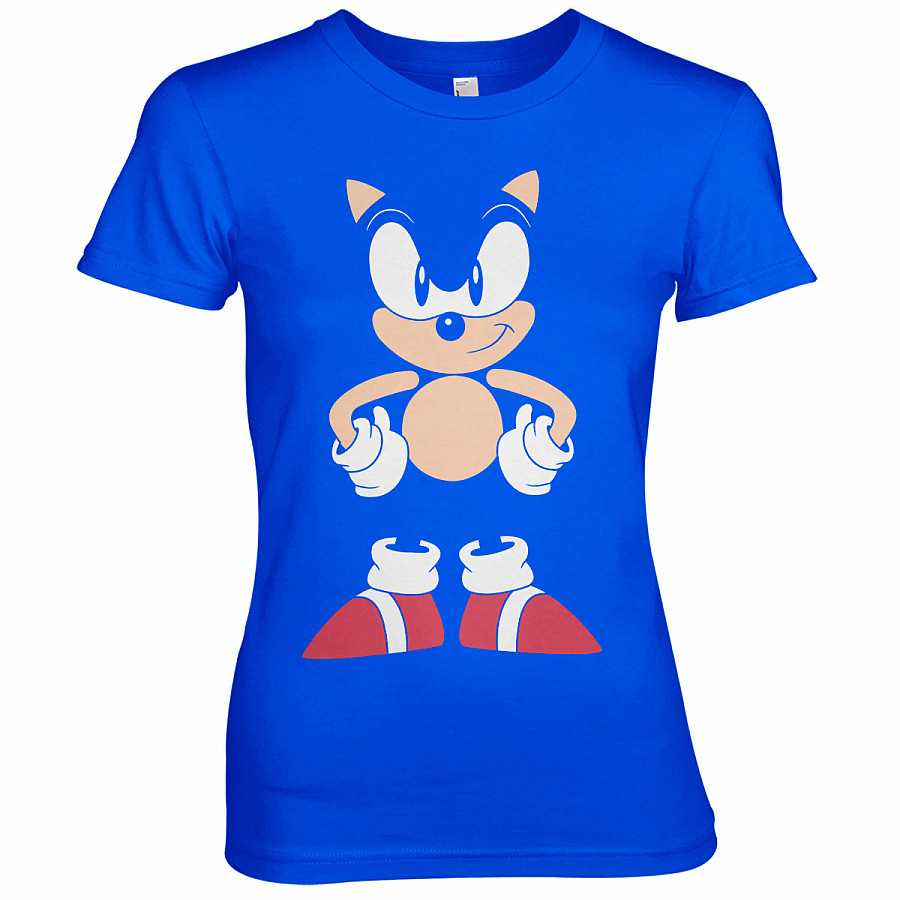 Sonic The Hedgehog tričko, Front &amp; Back Girly Blue, dámské, velikost M