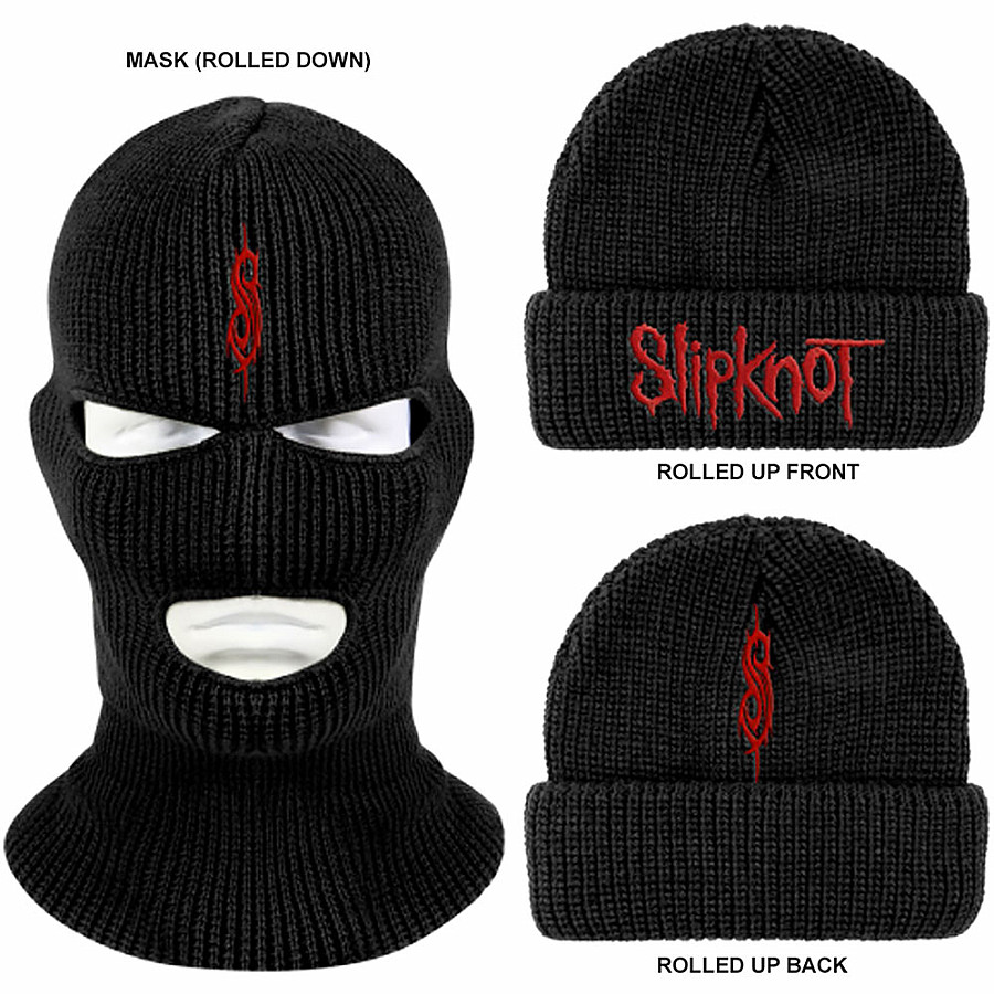 Slipknot zimní kulich a maska, Logo Black