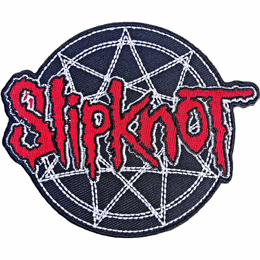 Slipknot nášivka 84 mm, Red Logo Over Nonogram