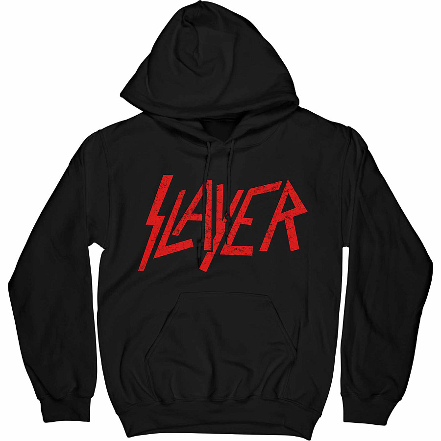 Slayer mikina, Distressed Logo Black, pánská, velikost M