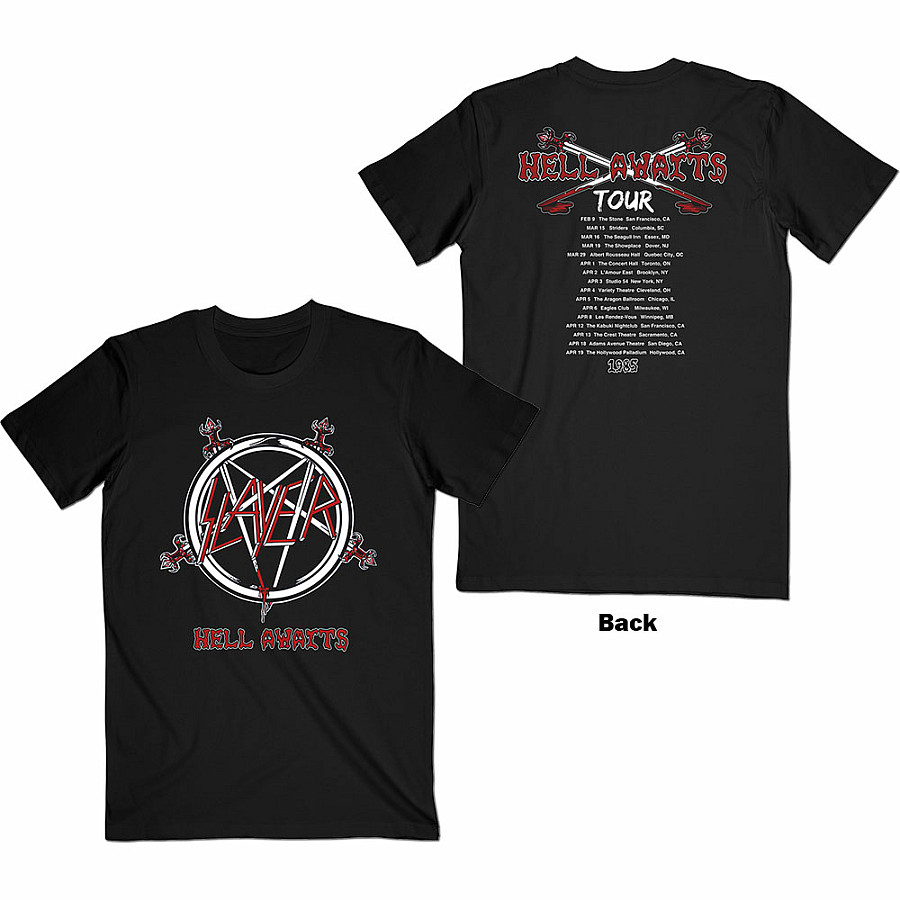 Slayer tričko, Hell Awaits Tour BP Black, pánské, velikost S
