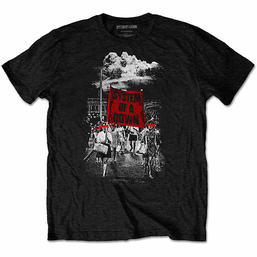 System Of A Down tričko, Banner Marchs Black, pánské, velikost M