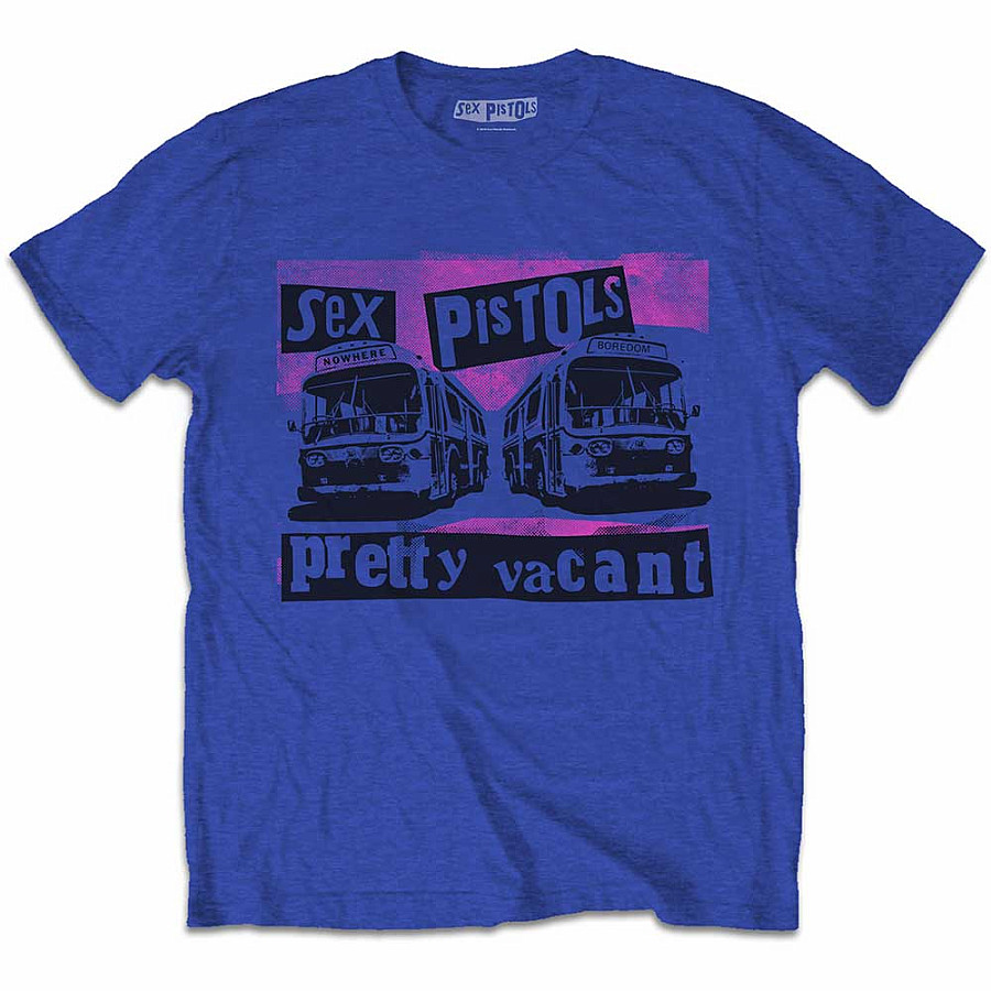Sex Pistols tričko, Pretty Vacant Coaches Royal Blue, pánské, velikost XXL