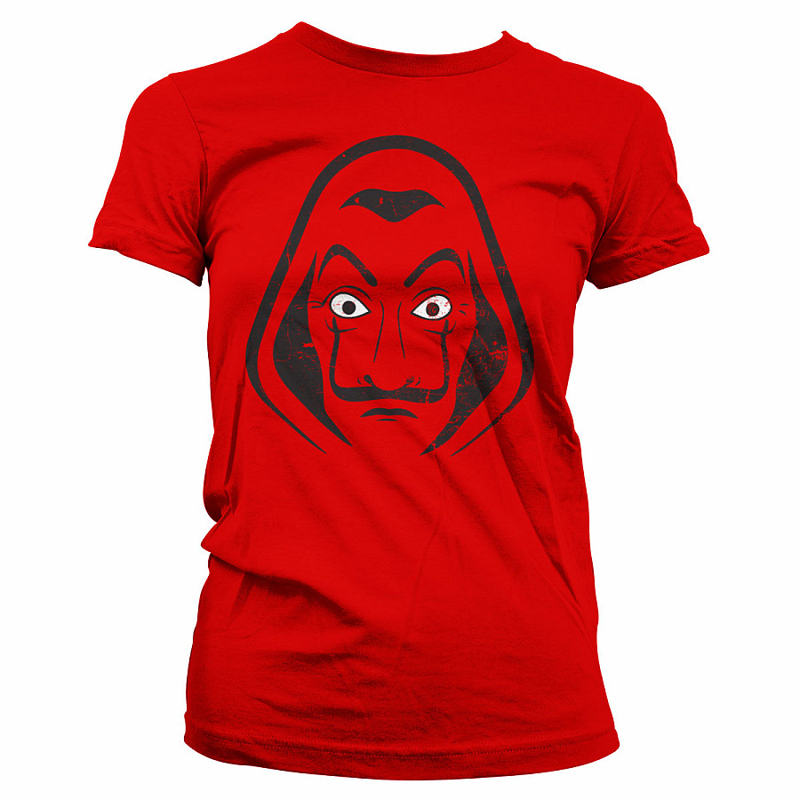 La Casa De Papel tričko, Salvador Dali Mask Girly Red, dámské, velikost M