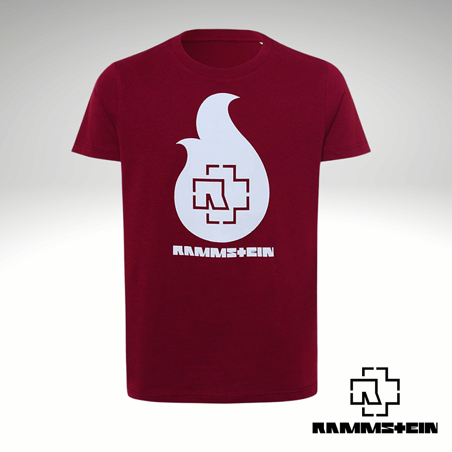 Rammstein tričko, Flamme Burgundy Red, dětské, velikost S 3-4 roky, 99-104 cm
