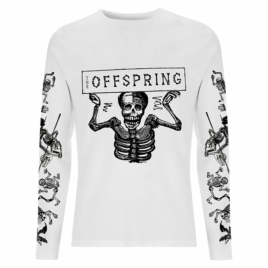 The Offspring tričko dlouhý rukáv, Skeletons White LS, pánské, velikost XL