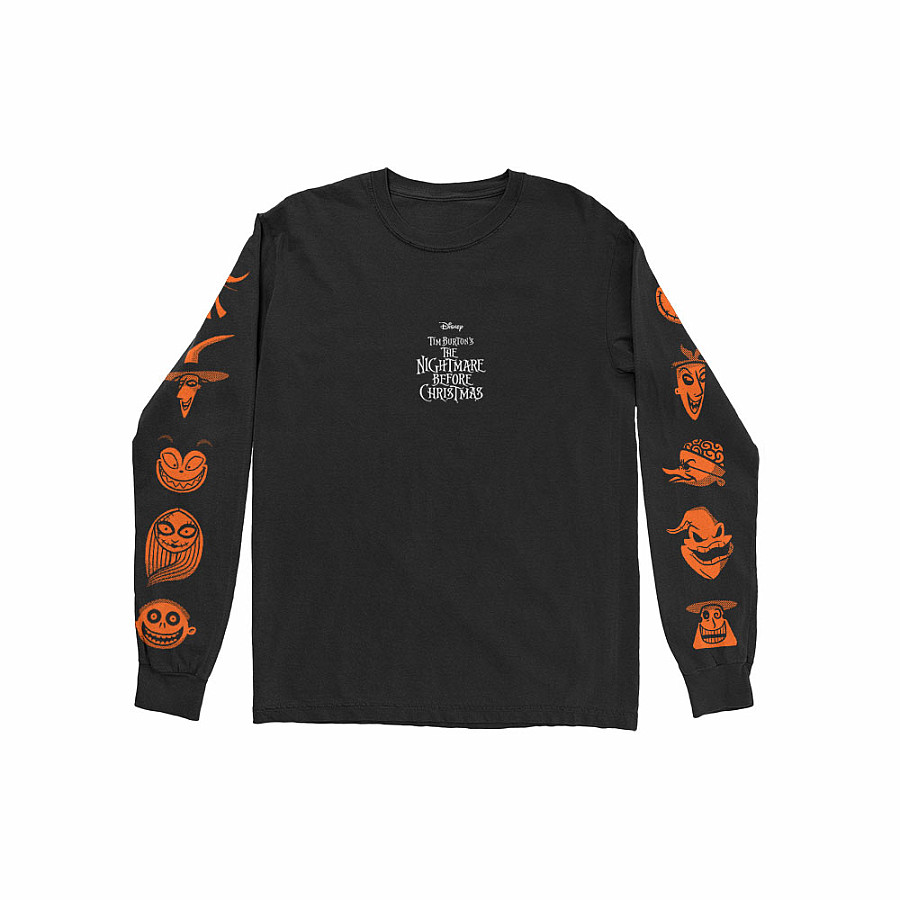 The Nightmare Before Christmas tričko dlouhý rukáv, Orange BP Black, pánské, velikost L