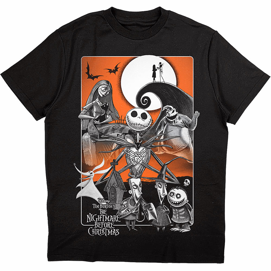 The Nightmare Before Christmas tričko, Orange Moon Black, pánské, velikost XXL
