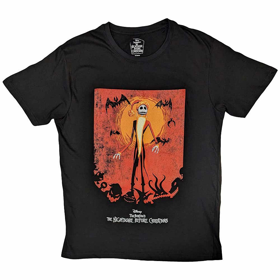 The Nightmare Before Christmas tričko, Jack Orange Sun &amp; Logo Black, pánské, velikost L
